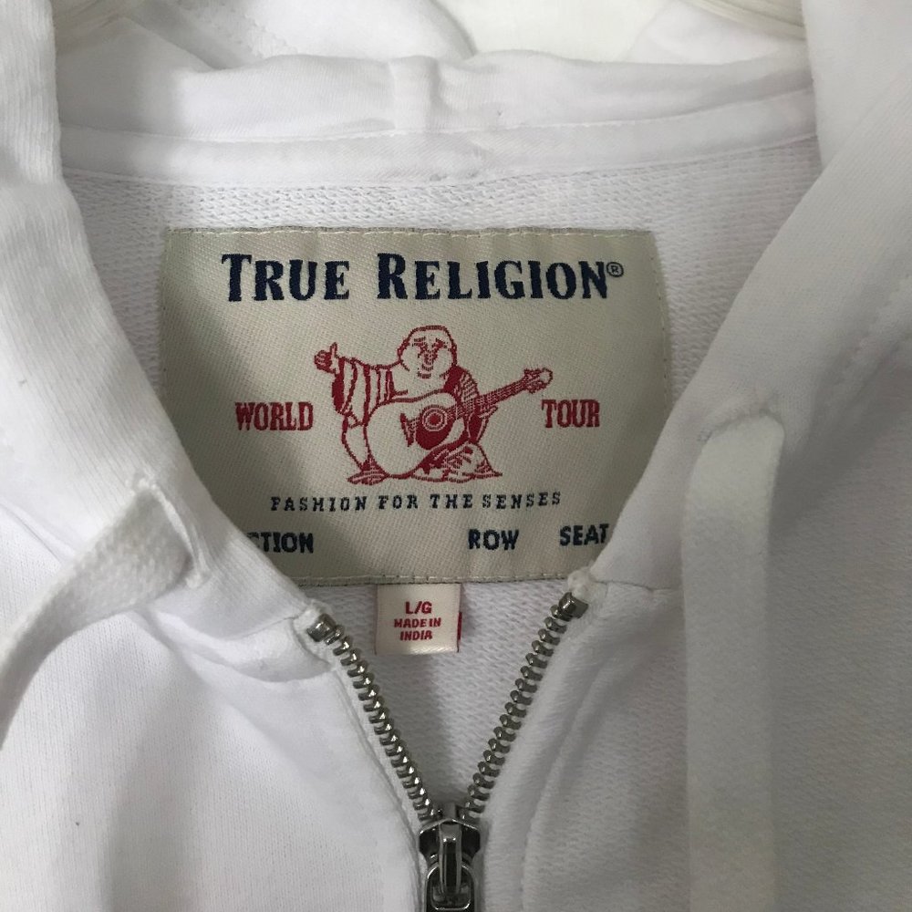 White True Religion Zipper Hoodie